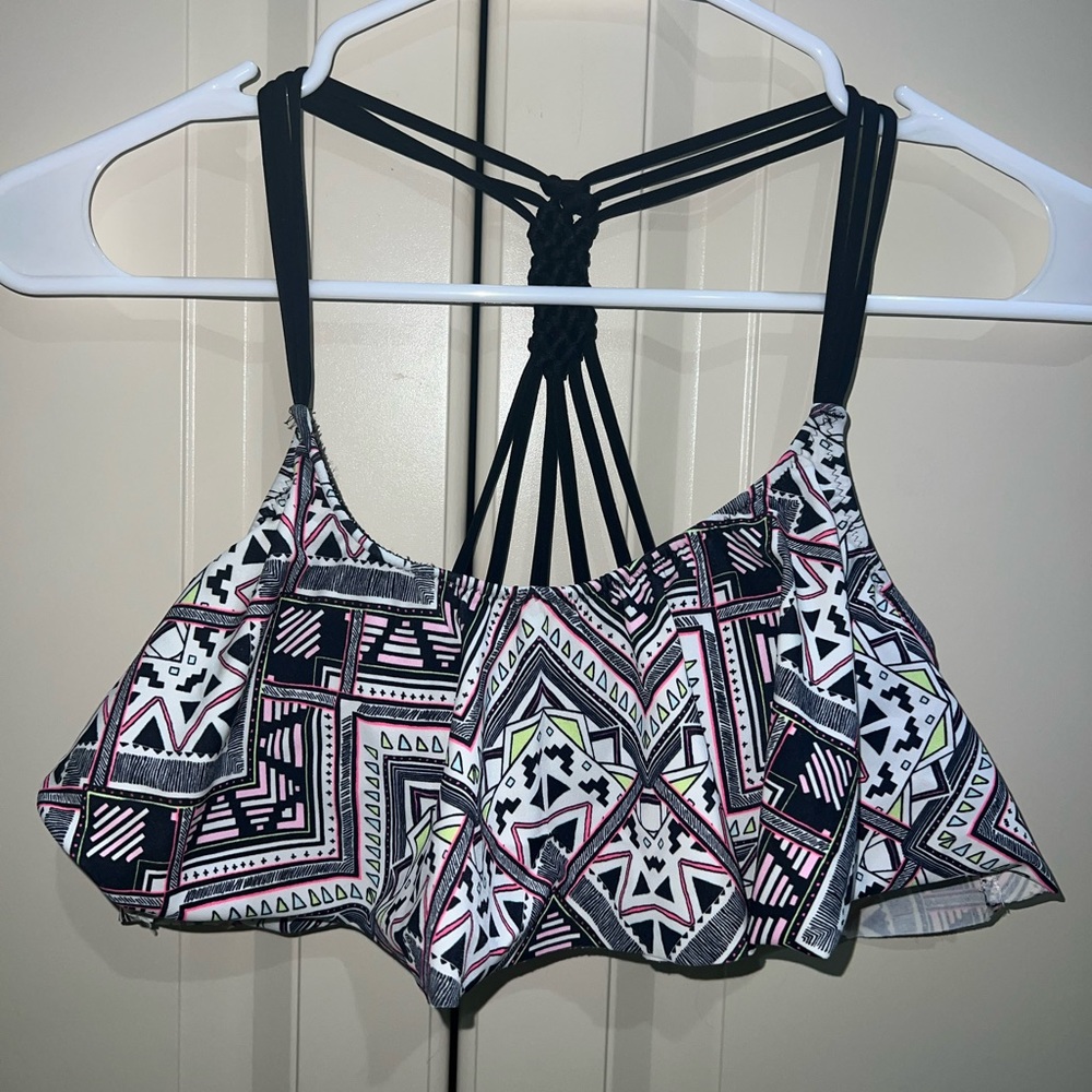 PINK Victoria’s Secret Flounce Bikini Top XS